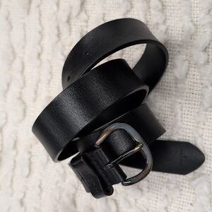 Carhartt Men's Medium Black Leather Simple Straight Work Belt with Metal Buckle